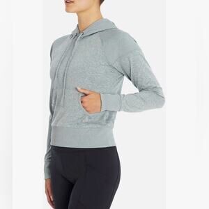 Jessica Simpson Active Heathered Seafoam Green Grey Hoodie Sweatshirt Sz M